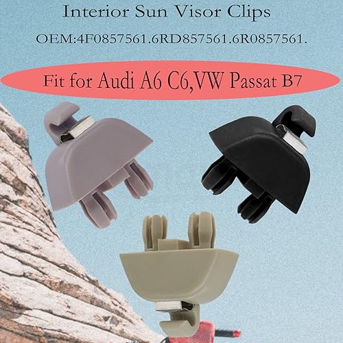 Miniatura 3 de 2 piezas de gancho negro para visera solar gancho soporte para A6 C6 Quattro A7 A8 RS6, para VW Passat B7 Polo.OEM #: 4F0857561.6RD857561.6R085756.