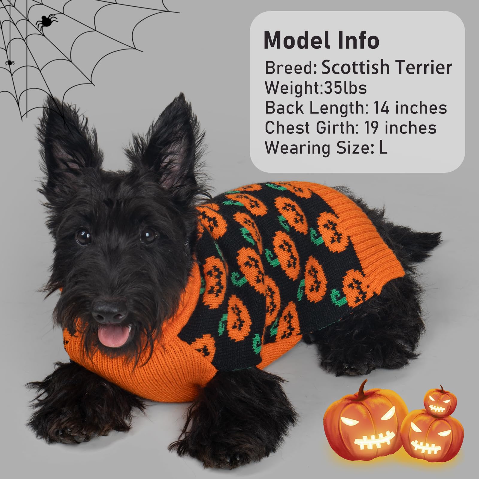 DOGGYZSTYLE Halloween calabaza perro suéter mascota disfraz moda vacaciones fiesta cachorro regalo para perros y gatos (calabaza-A, XS