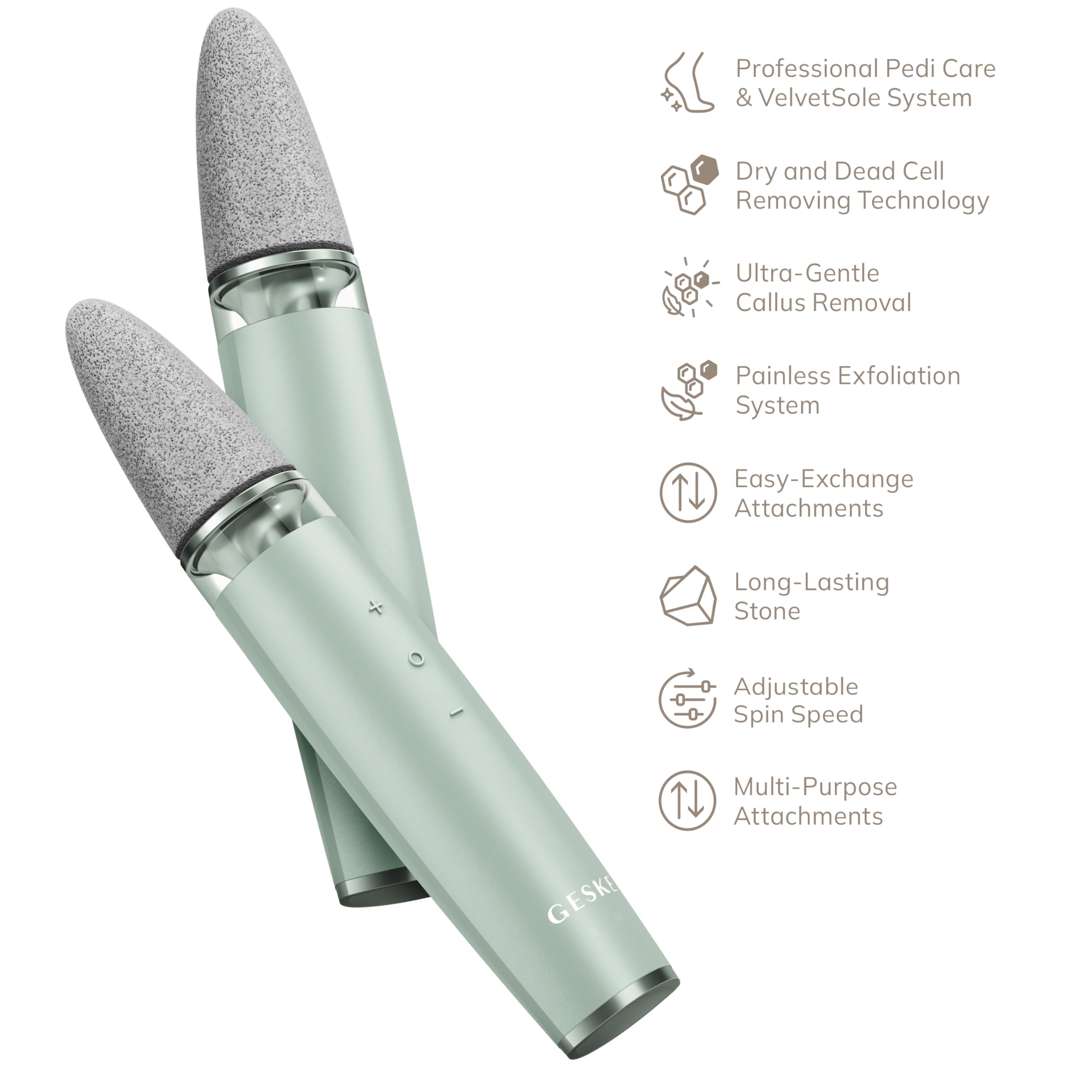 GESKE Electric Pumice Foot Multi-Pen 8 in 1 | Exfoliant pour Pieds
