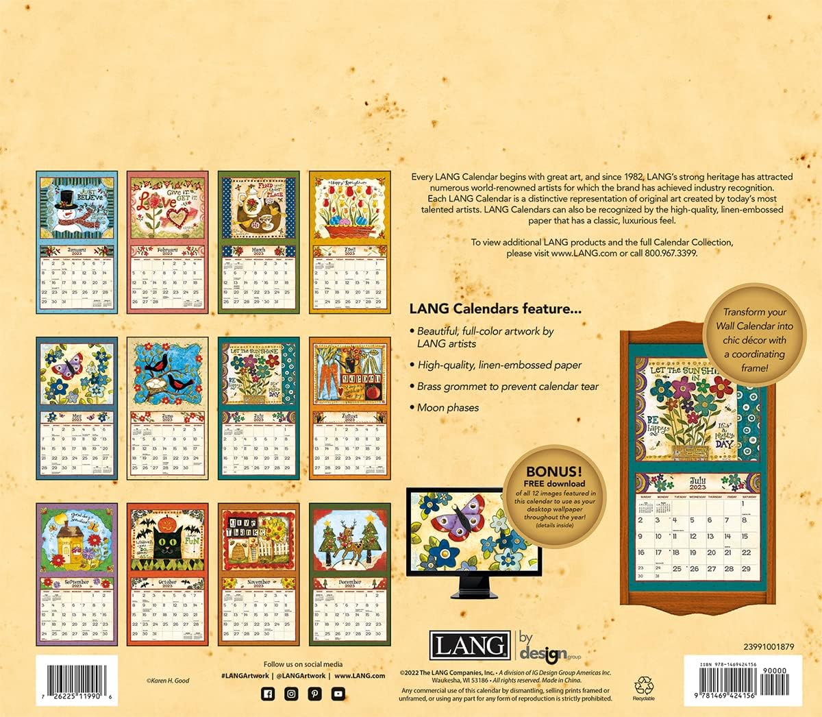 LANG SIMPLE LIFE 2023 WALL CALENDAR