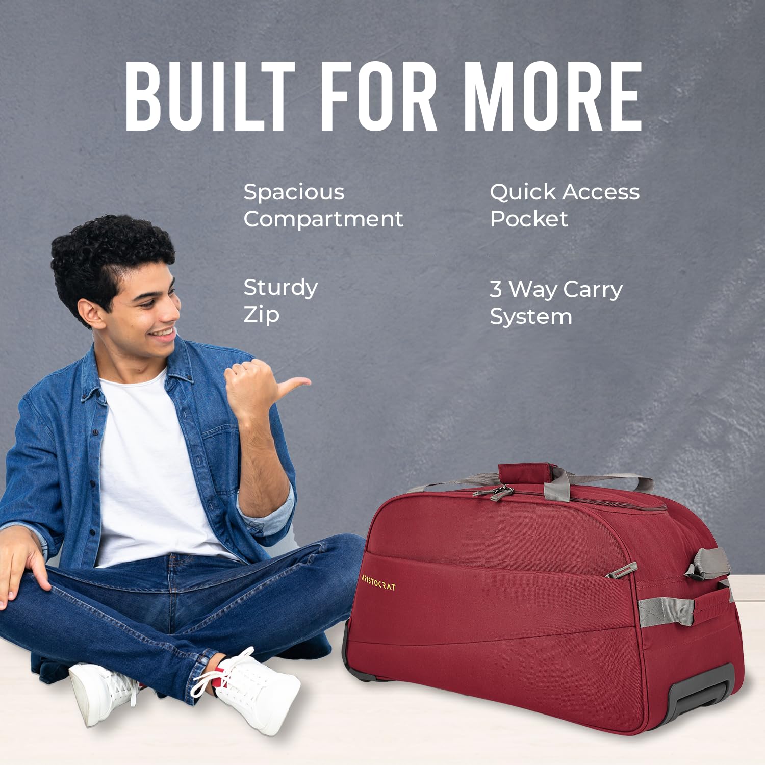 Aristocrat Polyester 63 cms Red Travel Duffle (Rookie) 2