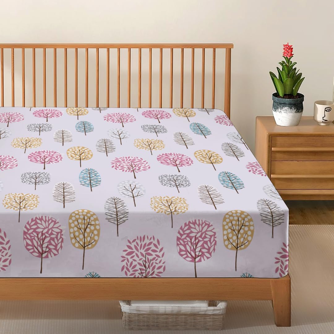 EverSoft Bedding Fitted Sheet Double Bed 137x190cm - Extra Deep 35cm Floral Printed Mattress Cover - Soft Breathable Hotel Quality Bed Linen Wrinkle Free โ image 1