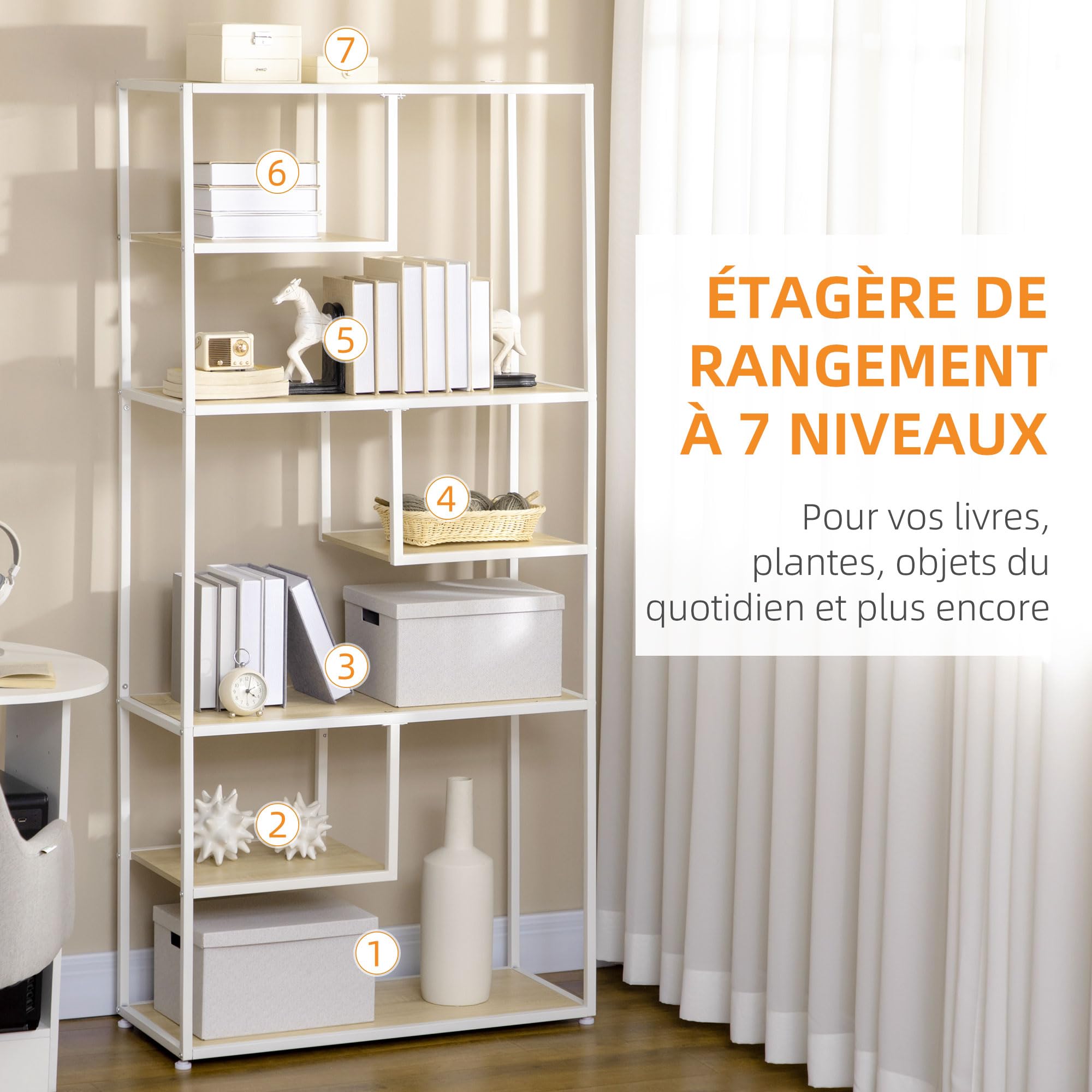 Industriële Boekenkast Met 4 Niveaus - Houten Planken En Stalen Frame Stevig Opbergrek Voor Woonkamer Of Kantoor 74x30x157 5 Cm