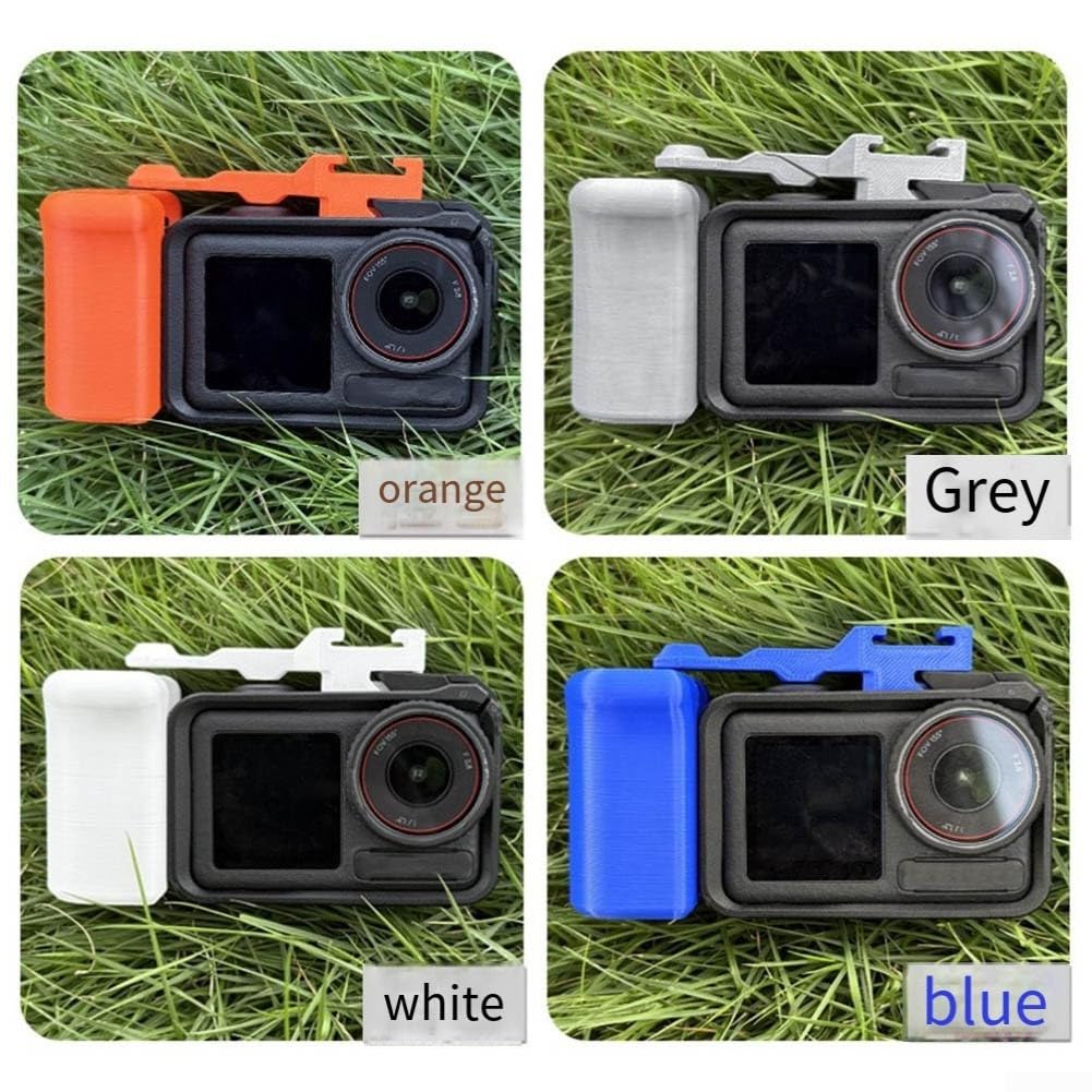 Para DJI Action 5 4 3 Mango de cámara de liberación rápida Ligero Portátil Plástico Foto Grip con correa de mano y botón para fotografía de viajes de aventura (negro)