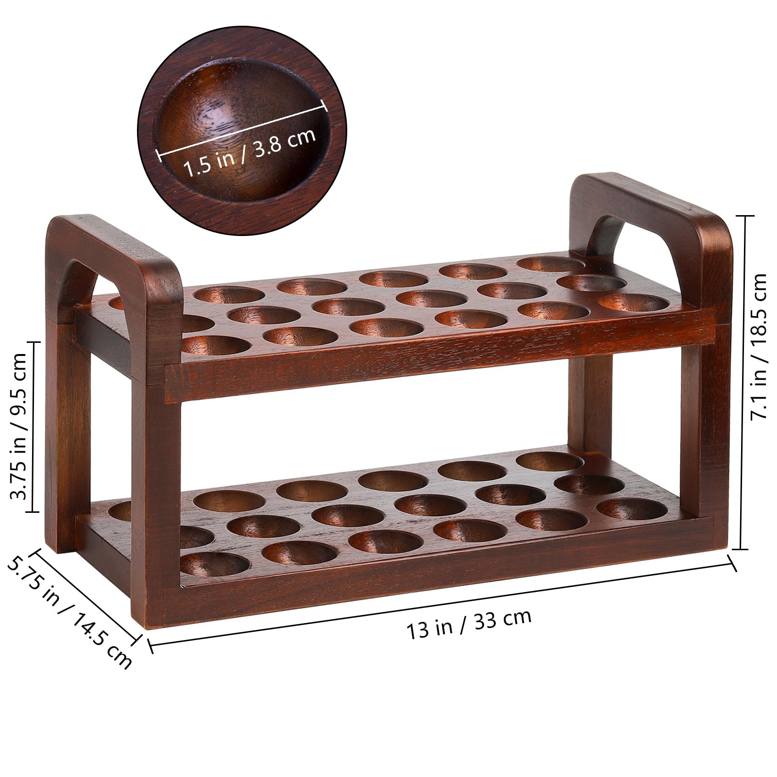 YOUEON Acacia Wooden Egg Holder Countertop with Carry Handle, Wood Egg Tray for 36 Eggs, Deviled Egg Plates - Image 2