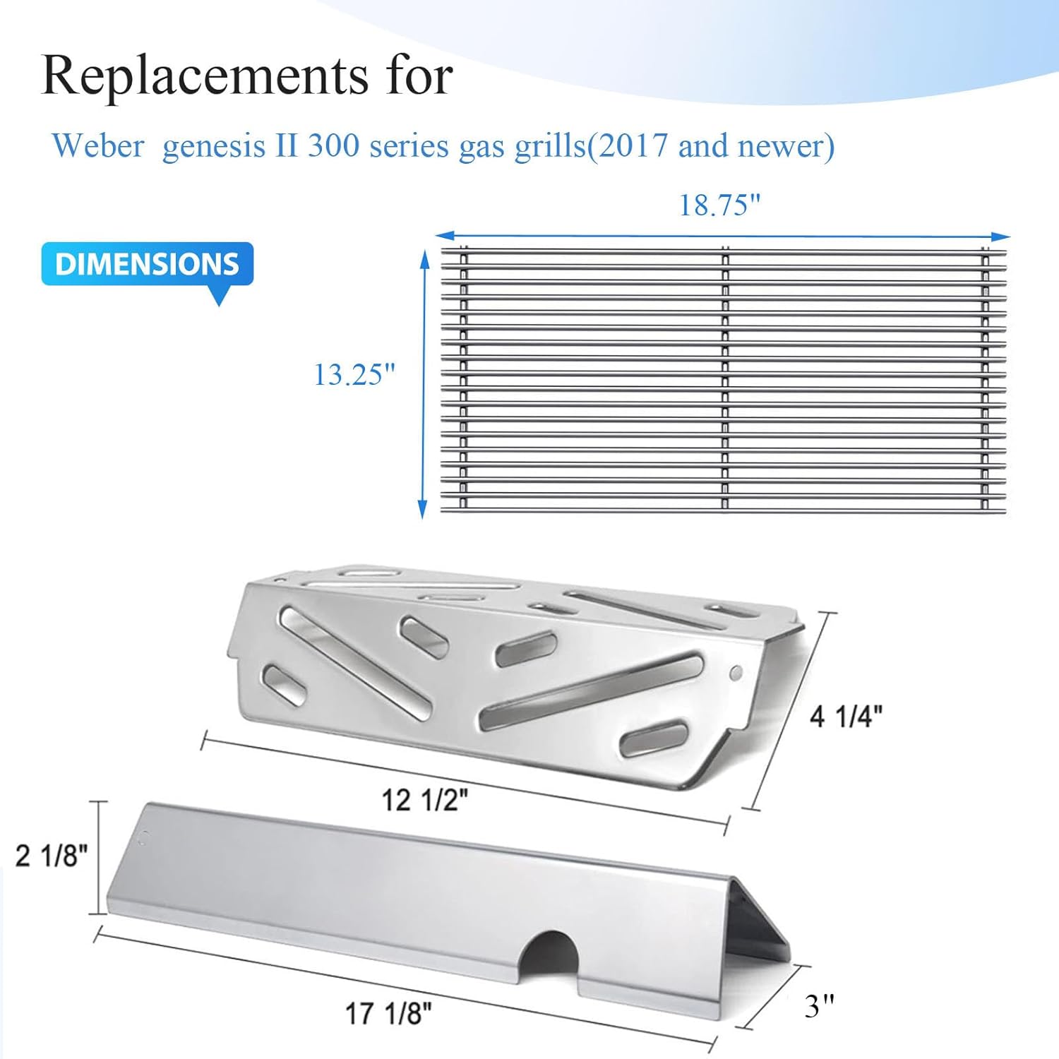 SS66095(2-Pack) 66032 (5-Pack) 66041 (3-Pack) Replacement Parts for Weber Genesis ii E-315 E-310 S-335 for Weber Genesis II Grill Parts