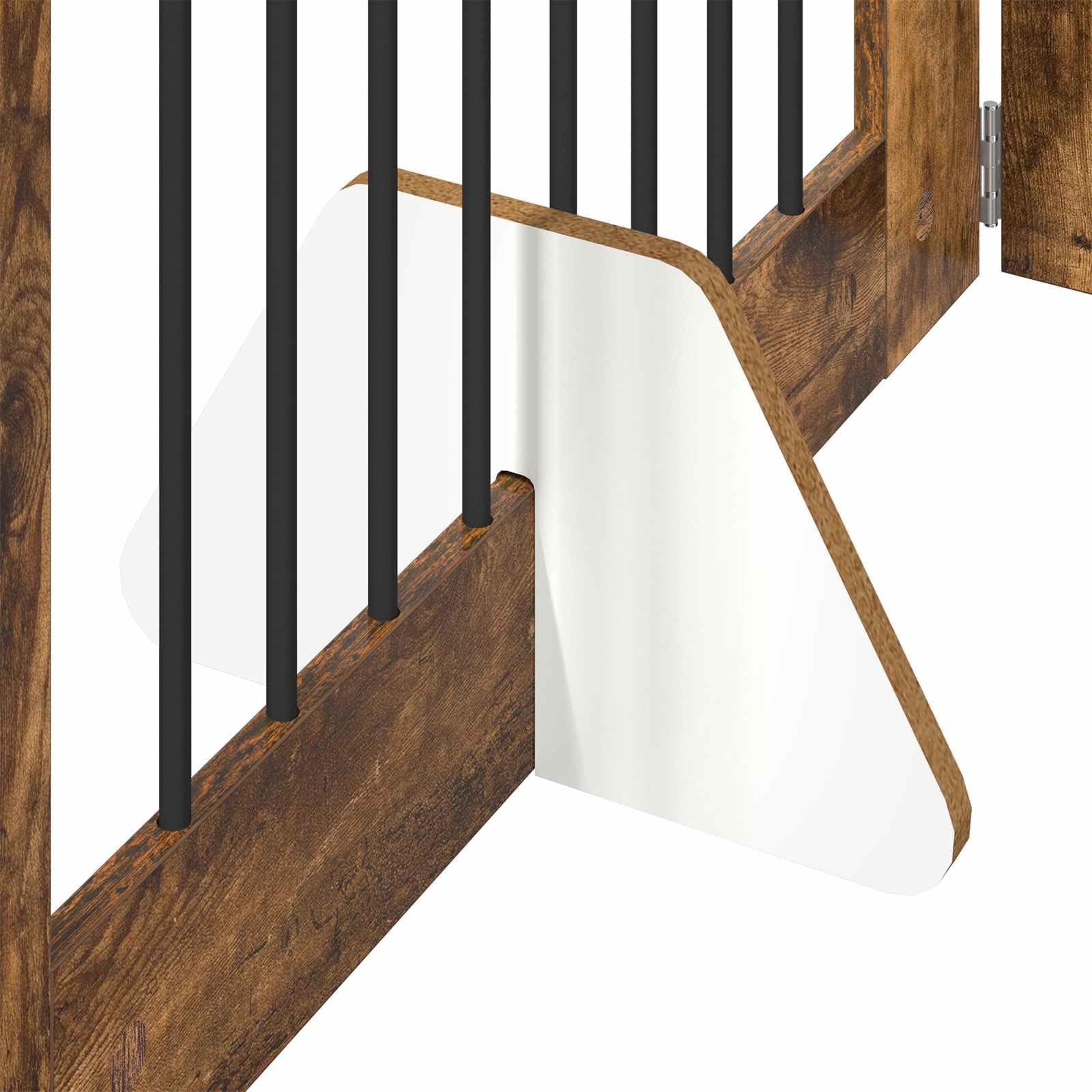 Portería plegable para perros con soporte de metal, 2 unidades, roble ahumado, 80 x 100 cm, perrera plegable y caño para interior y exterior, parque seguro para cachorros y perros