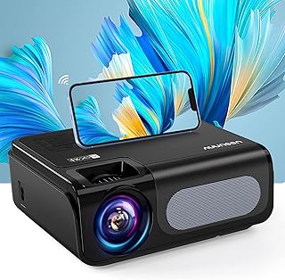 USSUNNY 5G WiFi Bluetooth Projector, 12500L/500 ANSI 1080P Native Projector 4K Supported Projector Outdoor Movies, Support 4P/4D Keystone Correction, Zoom, PPT, 300" Home Theater Video Projector