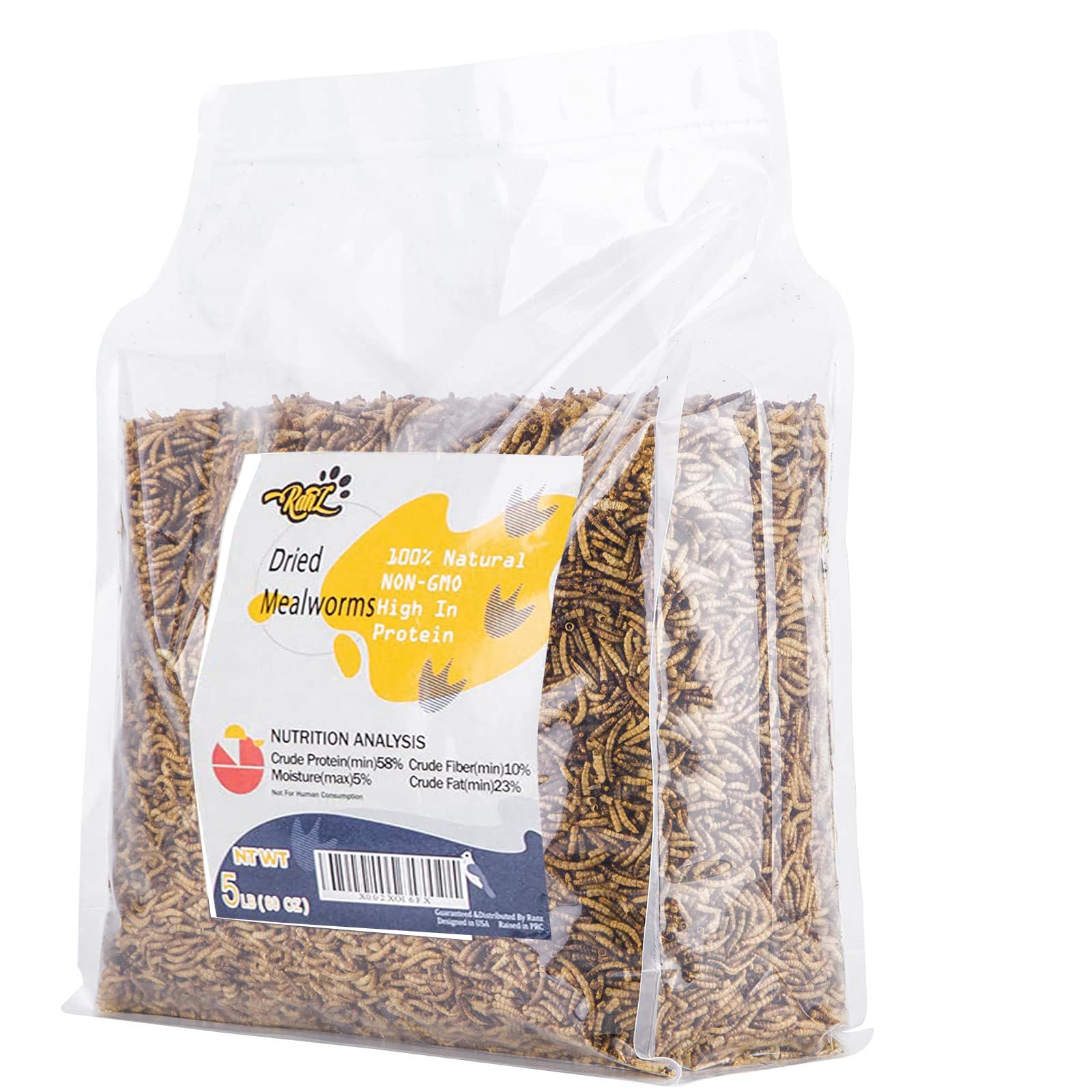 Buy RANZ 5LBS NonGMO Dried Mealworms for Chickens, High Protein Meal