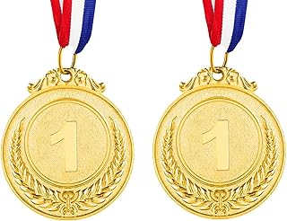Azushwer 2 Pcs Metal Medals, Olympic Gold Medals for Children, Metal Sports Day Medals, Kids Children's Party Award Medals...