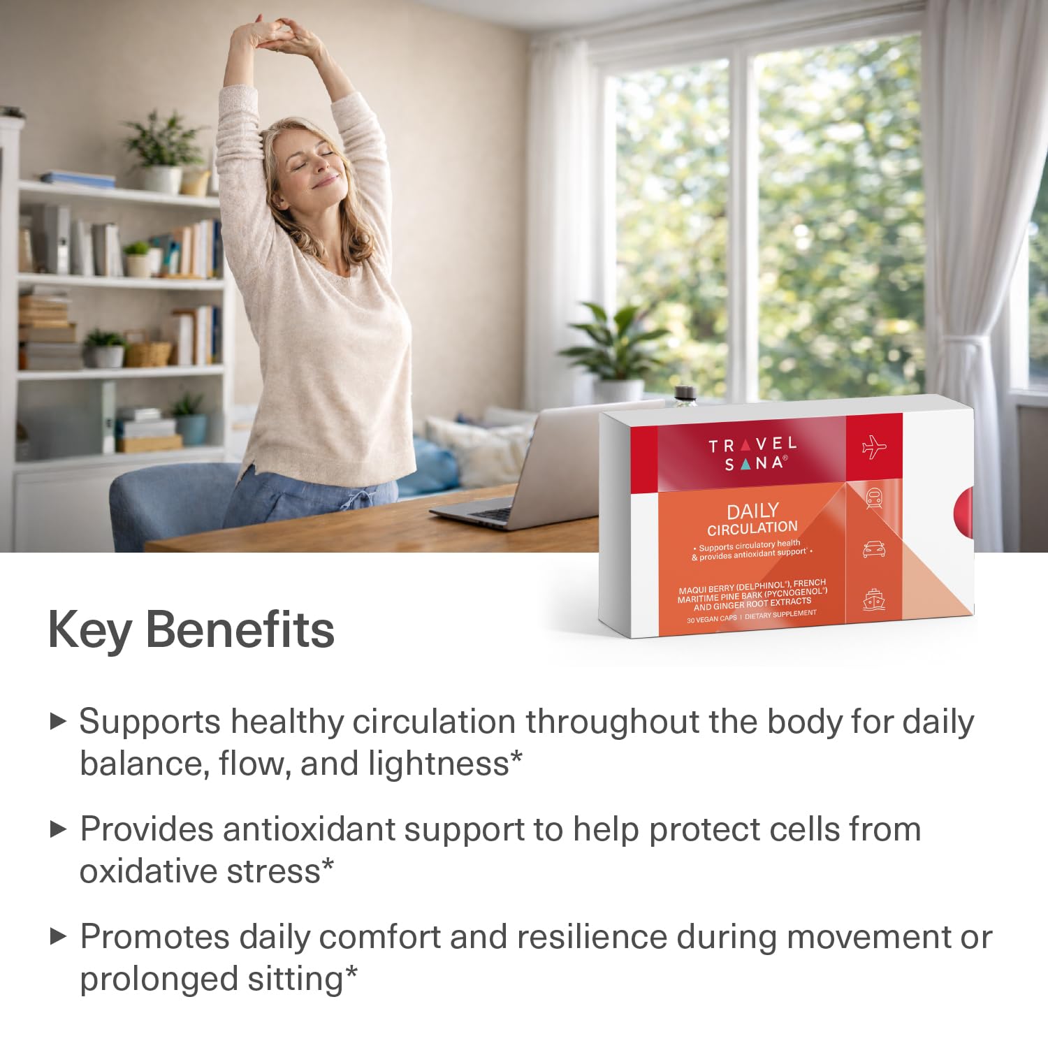 Daily Circulation | Super Antioxidants Supplement & Daily Circulatory Support | Maqui Berry (Delphinol), French Maritime Pine Bark (Pycnogenol), Ginger Root Extracts | 30 Servings — Amazon image 4