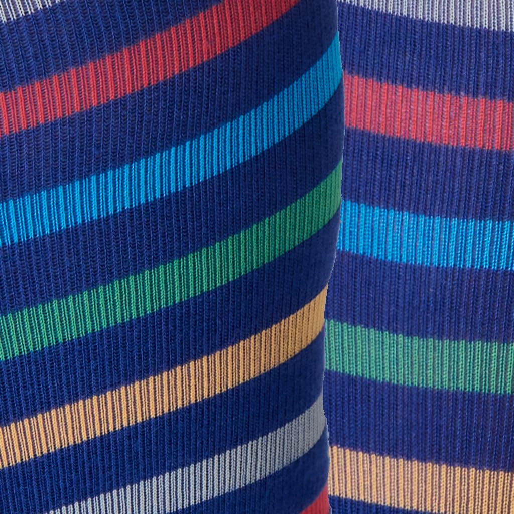 SOLIDEA Gambaletti STRIPE GAME MERIDIAN, Colore BLU CINA. Calze a compressione graduata 15/21 mmHg Art. 0639A0