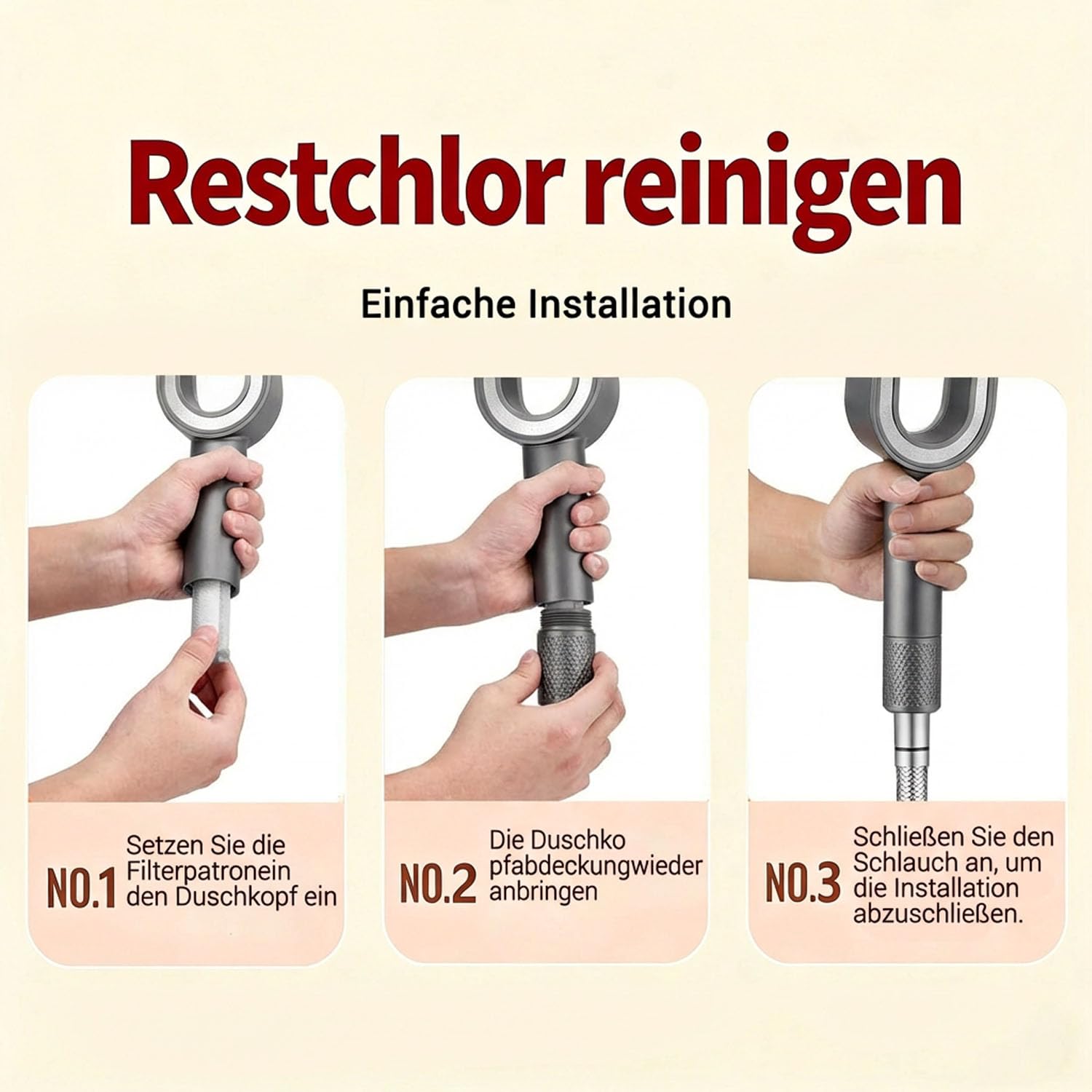 Aktivkohlefilter,Ersatzfilter für Duschkopf mit Aktivkohle, entfernt Chlor, Kalk, Bakterien – Wasserfilter für Haut & Haar – Kompatibel mit Doodle Duschkopf (Aktivkohlefilter,4)
