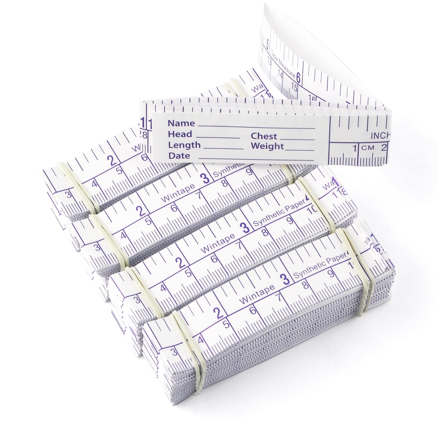 Paquete de 100 cintas métricas de papel de 60 cm, reglas desechables para medir heridas, cinta métrica Educare, herramientas de medición de heridas, regla de medición médica