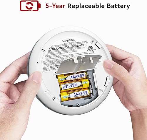 Miniatura 7 de Siterlink Detector de humo interconectado inalámbrico, detector de monóxido de carbono combinado con pantalla LCD, detector de humo y CO con batería