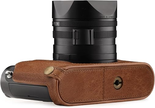 Megagear MG1401 Leica Q-P, Q (Typ 116) Ever Ready Genuine Leather Camera Half Case and Strap, with Battery Access, Brown