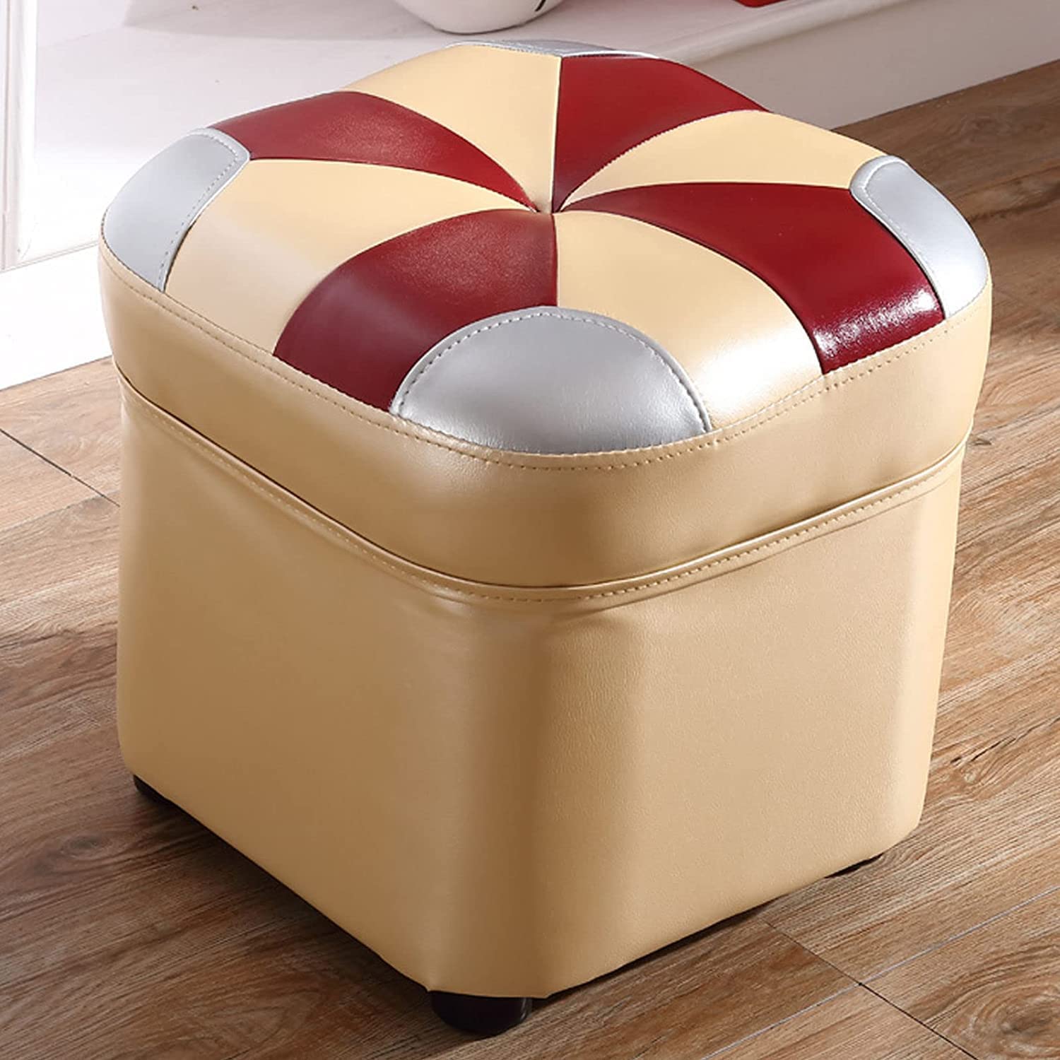 Pouf en Peau de Vache Repose-Pieds Cuir Luxe pour Chambre