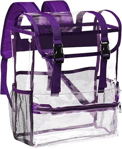 Mochilas transparentes, Estilo2púrpura, Mochila transparente grande resistente Pvc Bolsa transparente