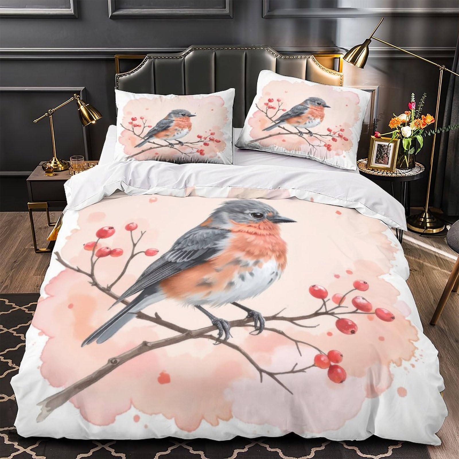Housse couette Bouvier Bernois impression 3D haute définition microfibre premium 260x220cm