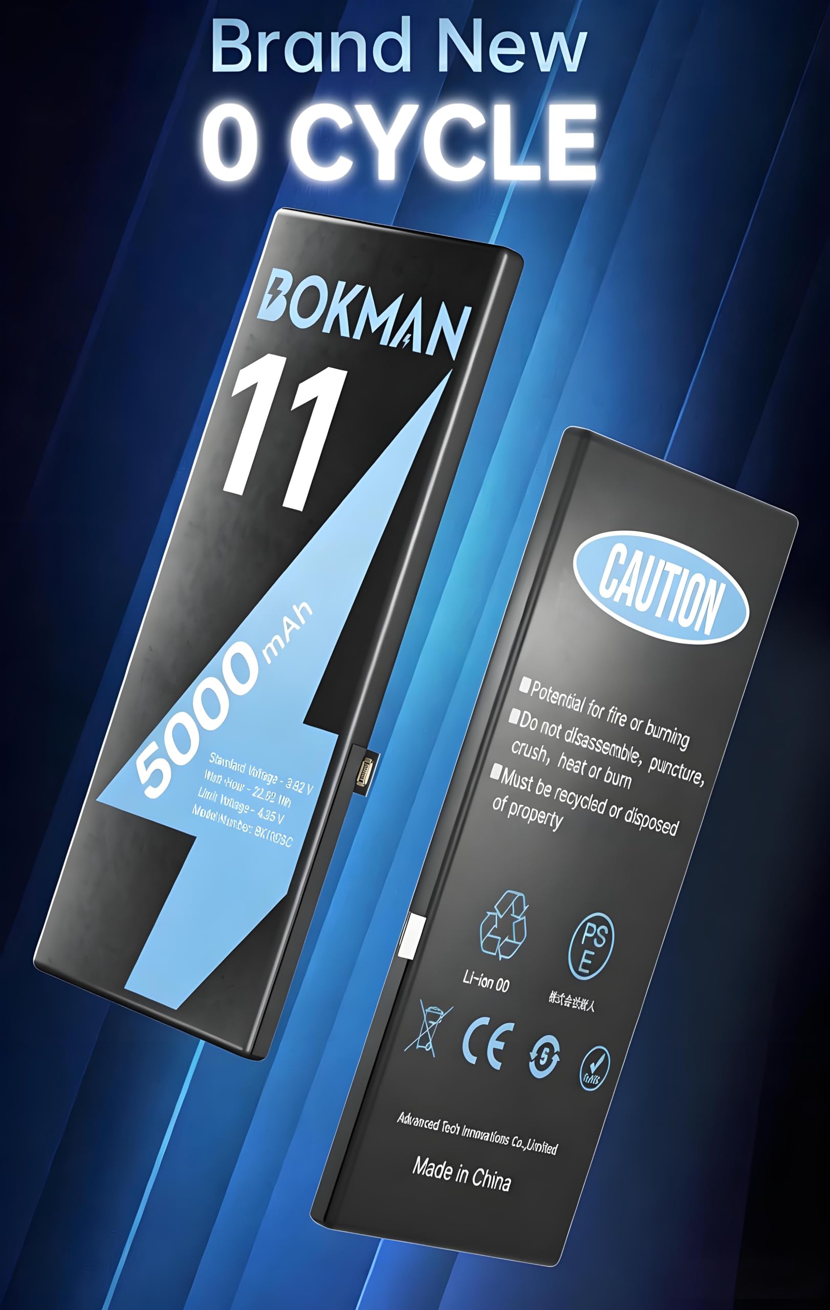 bokman Akku für iPhone 11 5000mAh, Hohe Kapazität Lithium-Polymer-Akku mit Allen Werkzeug-Kits