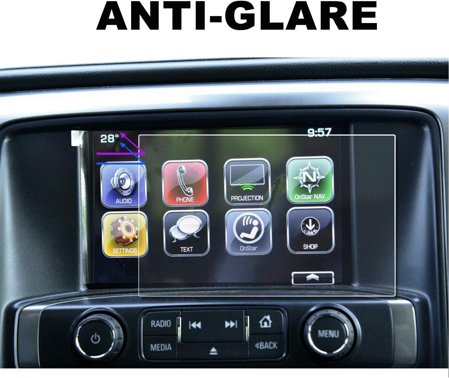 LFOTPP 2PCS 8-Inch 2014-2019 2020 2021 Silverado 1500 2500HD 3500HD 8 Inch LTZ MyLink PET Plastic Screen Protectors,Navigation Center Touch Media Protective Film