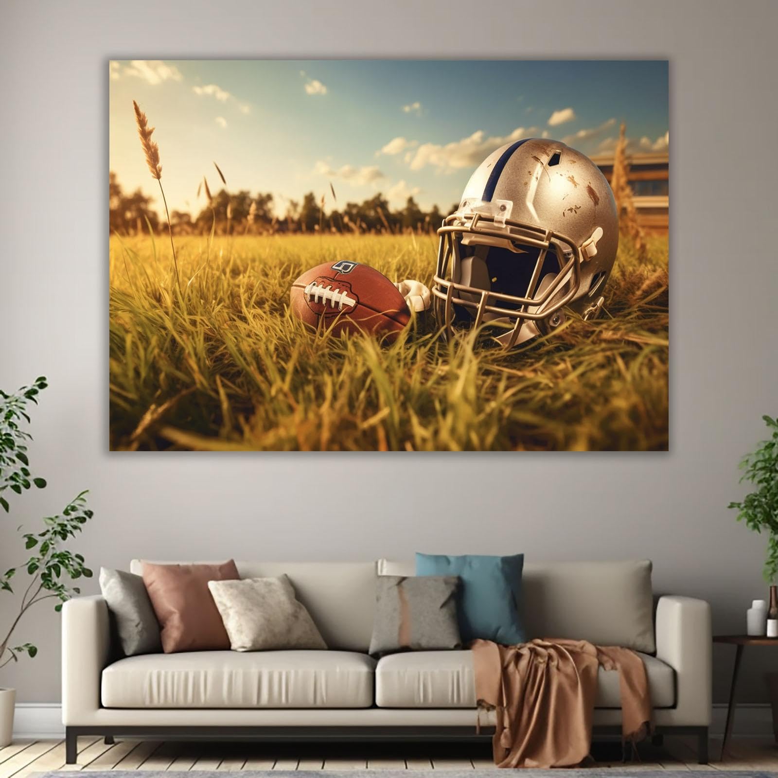 veces Pósteres de fútbol para dormitorio de niños, fútbol y casco de fútbol, decoración motivacional de pared, póster de dormitorio para habitación de adolescentes, impresiones deportivas, imagen - 60