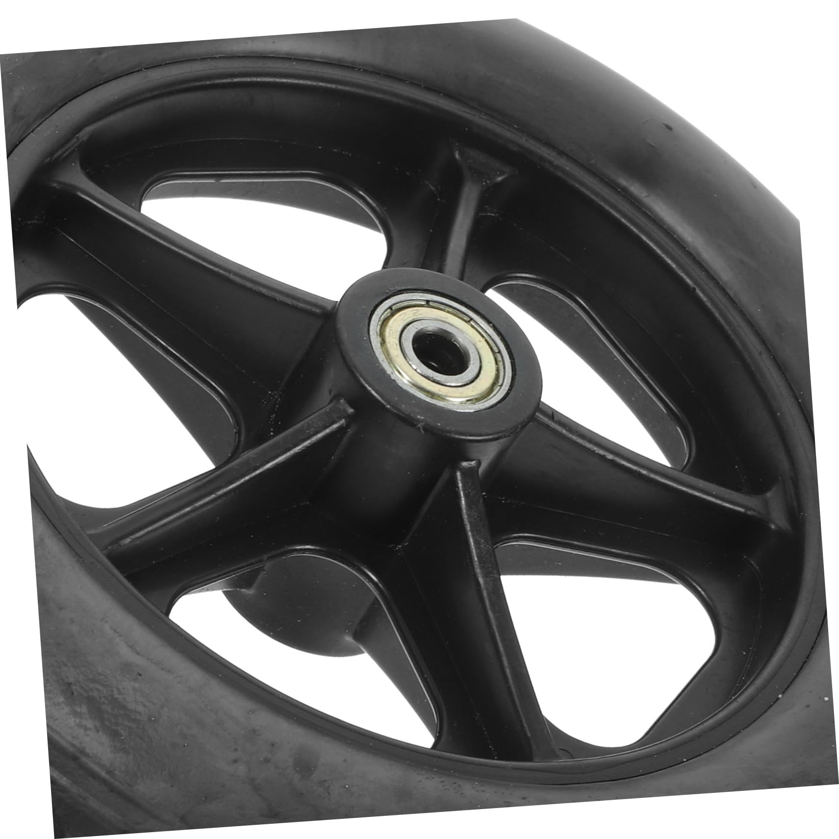 Ruedas Delanteras de Silla de Ruedas 2 Piezas, Negras, 8 Pulgadas | Goma E Hierro, Construcción Maciza, Eje Incluido, Montaje Sencillo y Rodaje Estable