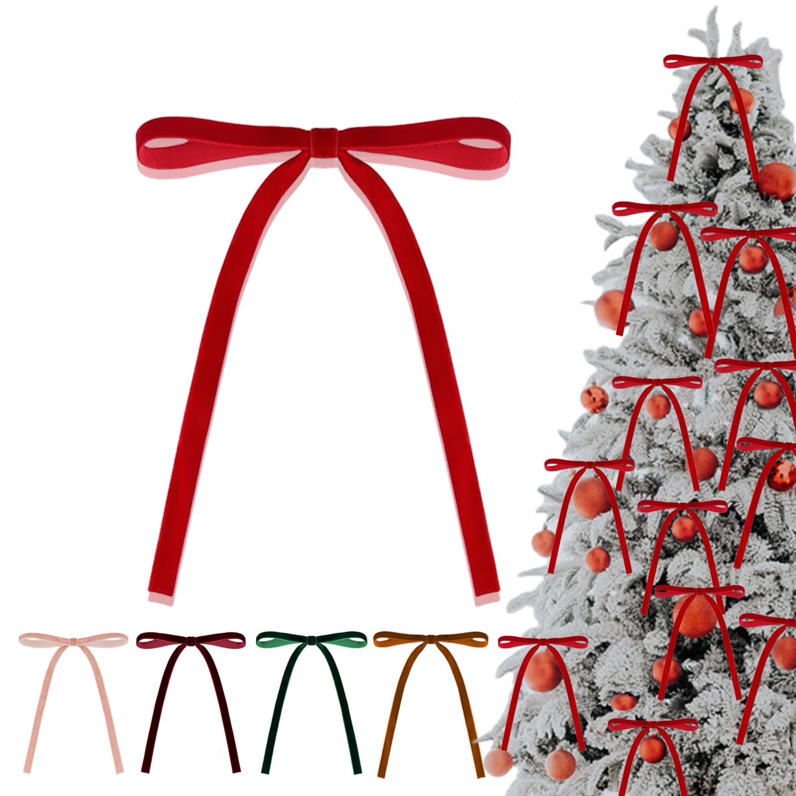 36P Christmas Red Velvet Bows,5 x 7in Christmas Tree Bows with Twist Ties,Vintage Wedding Velvet Ribbon Gift Bow,Red Velvets Bow Xmas Wreaths Garland Velvets Ribbon Bowfor Holiday Xmas Tree Décor