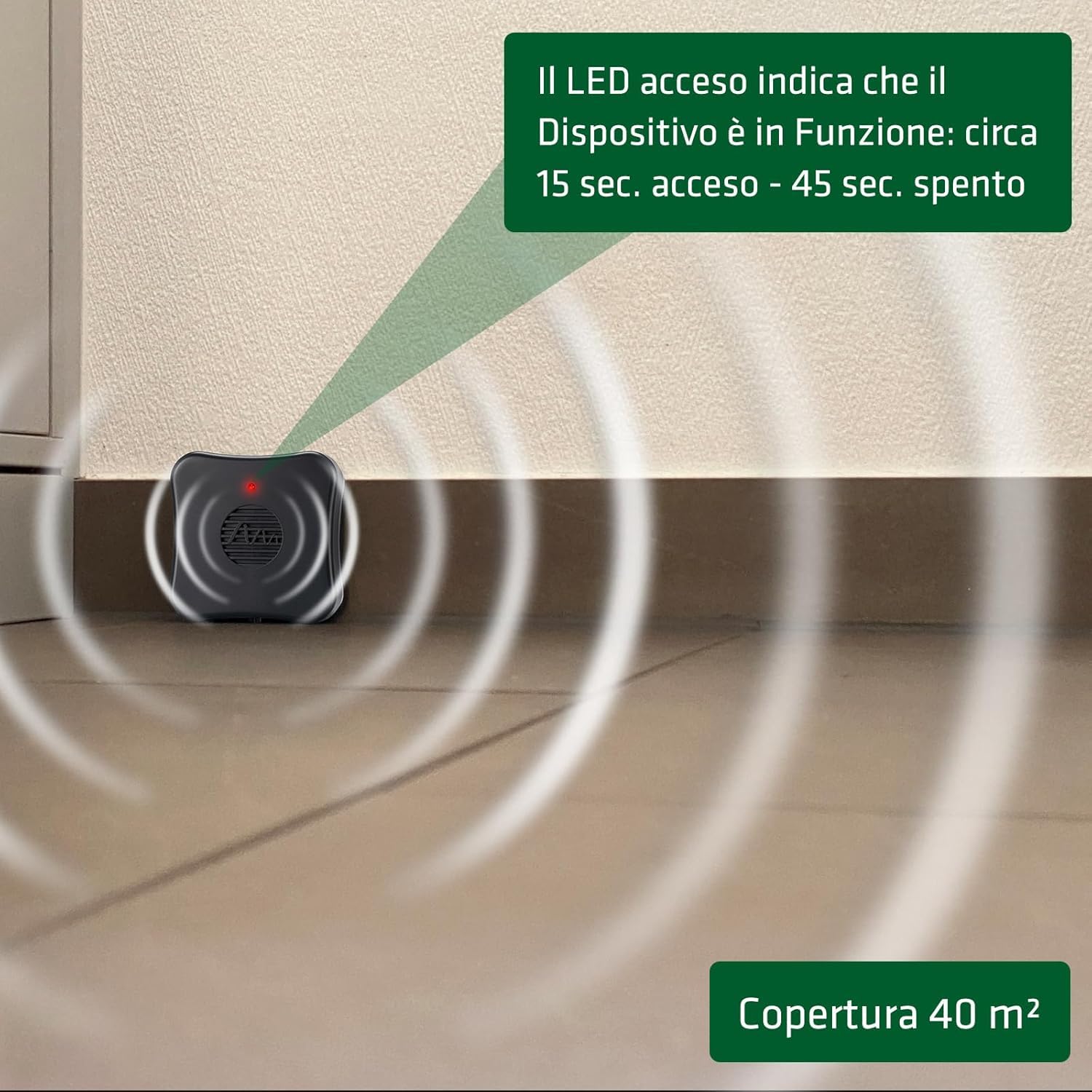 Gardigo® Repellente per Topi Mobile - 3 Pezzi | Ultrasuoni Contro Topi e Ratti | Dissuasore Antitopi a Batterie | Area di Azione Fino a ca. 40m² | per Garage, Casa, Stalla, Soffitta