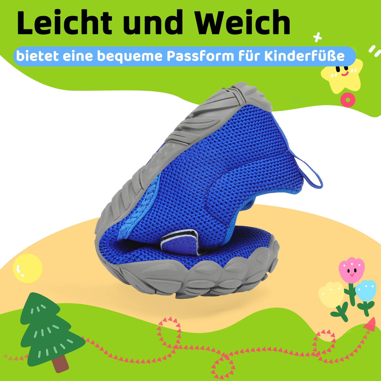 SAGUARO Kinder Barfußschuhe Leicht rutschfest Traillaufschuhe, Gr. 24-36
