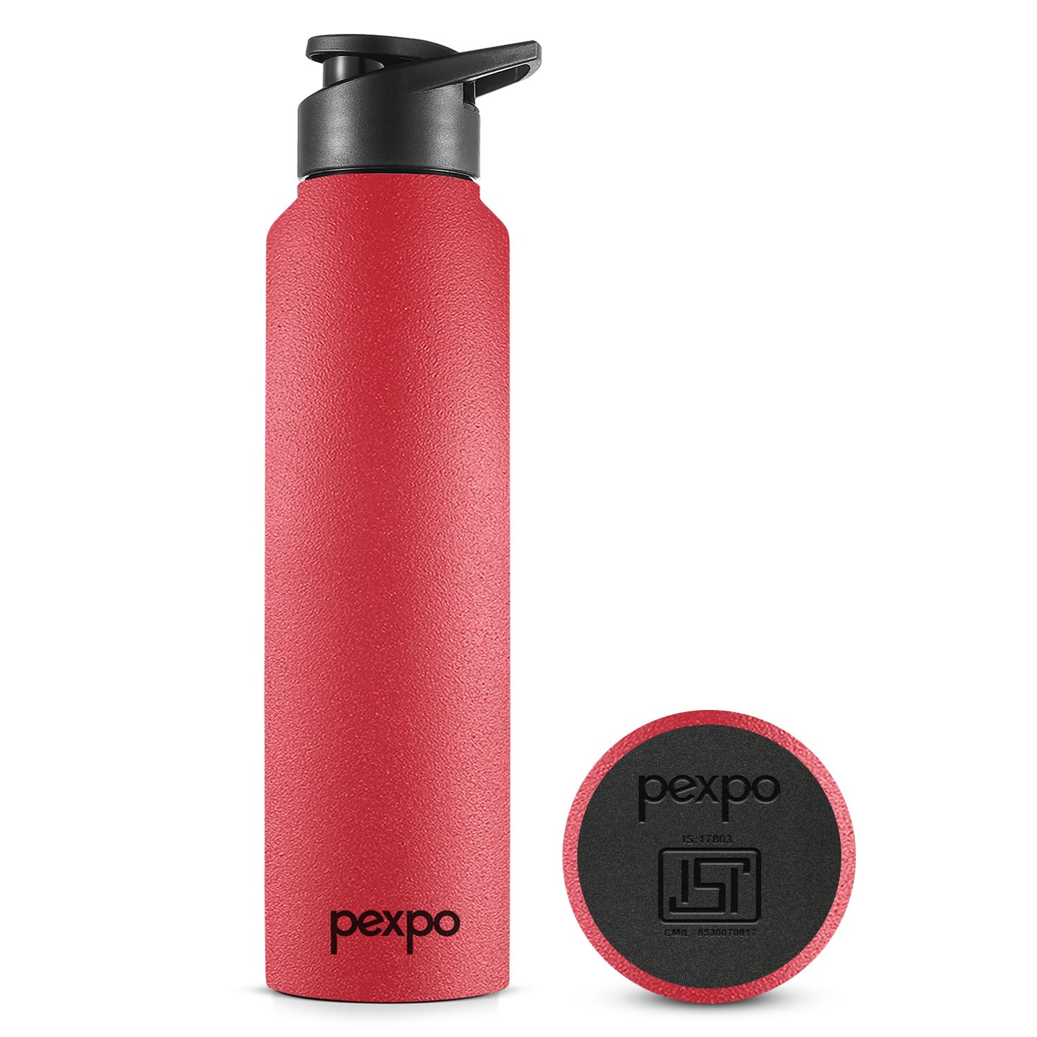 Chromo Pro 1000 ISI Certified Stainless Steel Sports/Fridge Sipper Water Bottle - 950ml| RCB Edition | Single Wall | Leakproof | Lightweight | For Home, Office, Gym, Travelling - Crimson Red