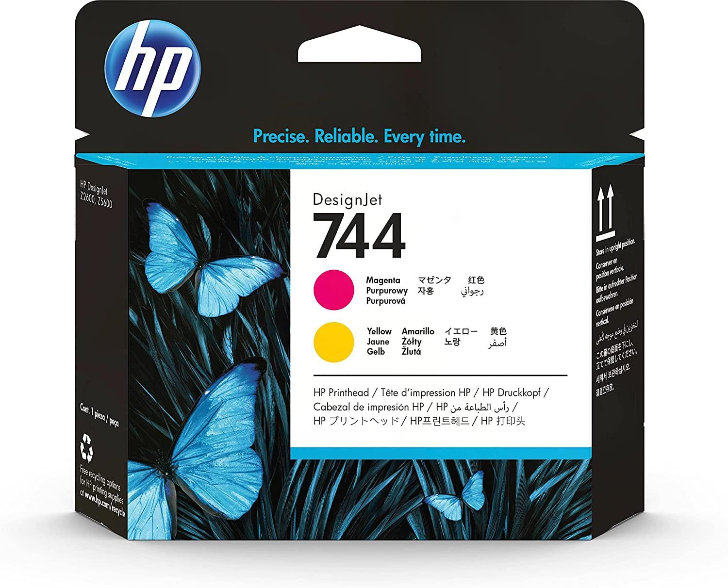 HP ‎744 F9J87A, Testina di Stampa Originale, Compatibile con le Stampanti DesignJet Z2600 e Z5600, Magenta e Giallo