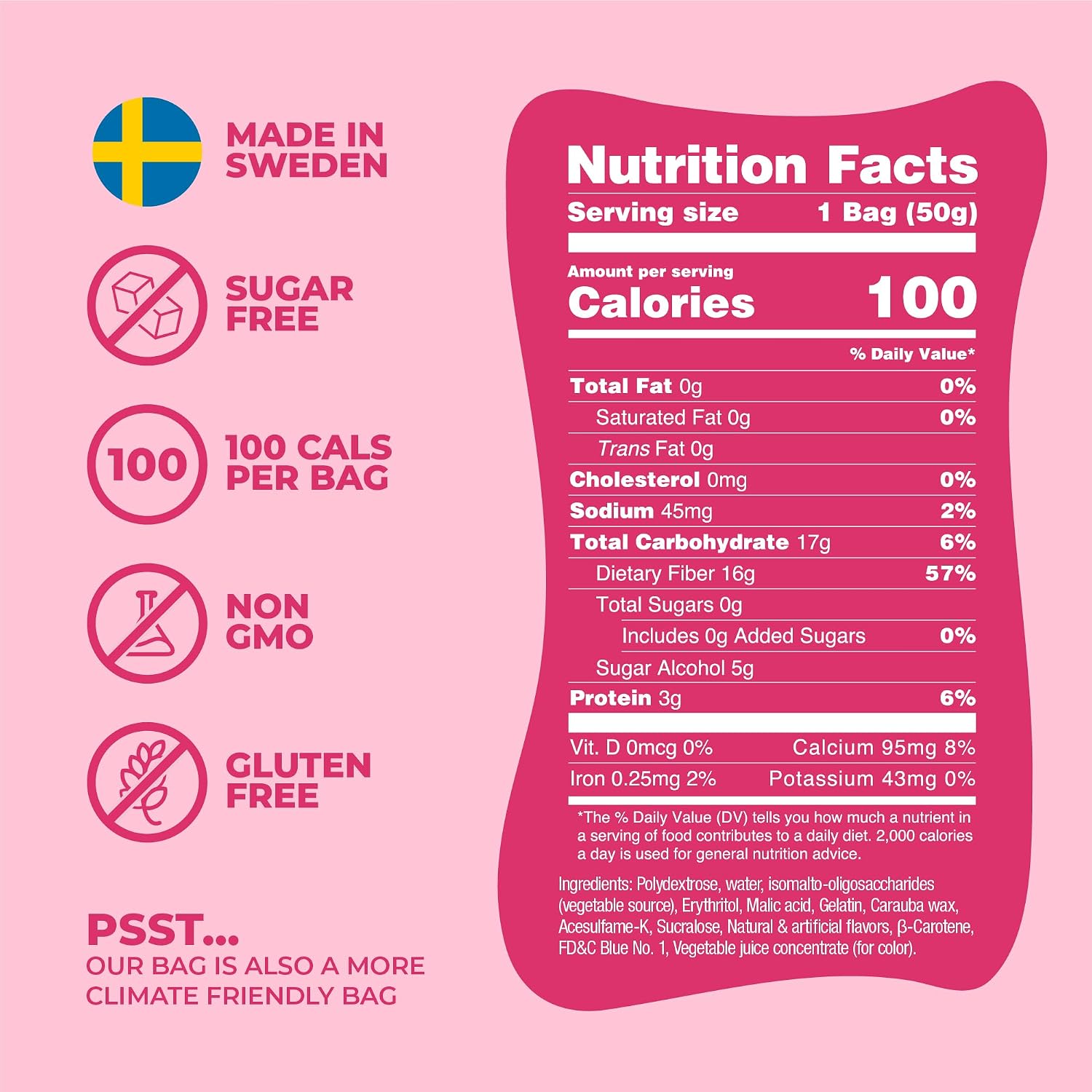 Pandy Swedish Candy Sugar Free Candy - Swedish Candy Mix 4 Flavors - Diet Candy Keto Gummy Low Calories Snacks - Healthy Foam Sweets Pack of 12 x 1.8oz