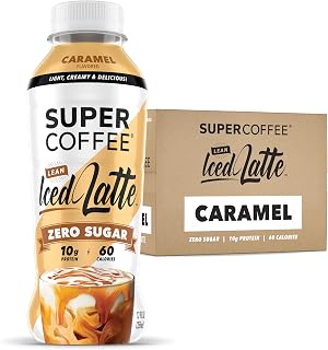 SUPER COFFEE, Keto Protein Coffee (0g Added Sugar, 10g Protein, 70 Calories) [Caramel] 12 Fl Oz, 12 Pack | Iced Smart Coffee - SoyFree GlutenFree
