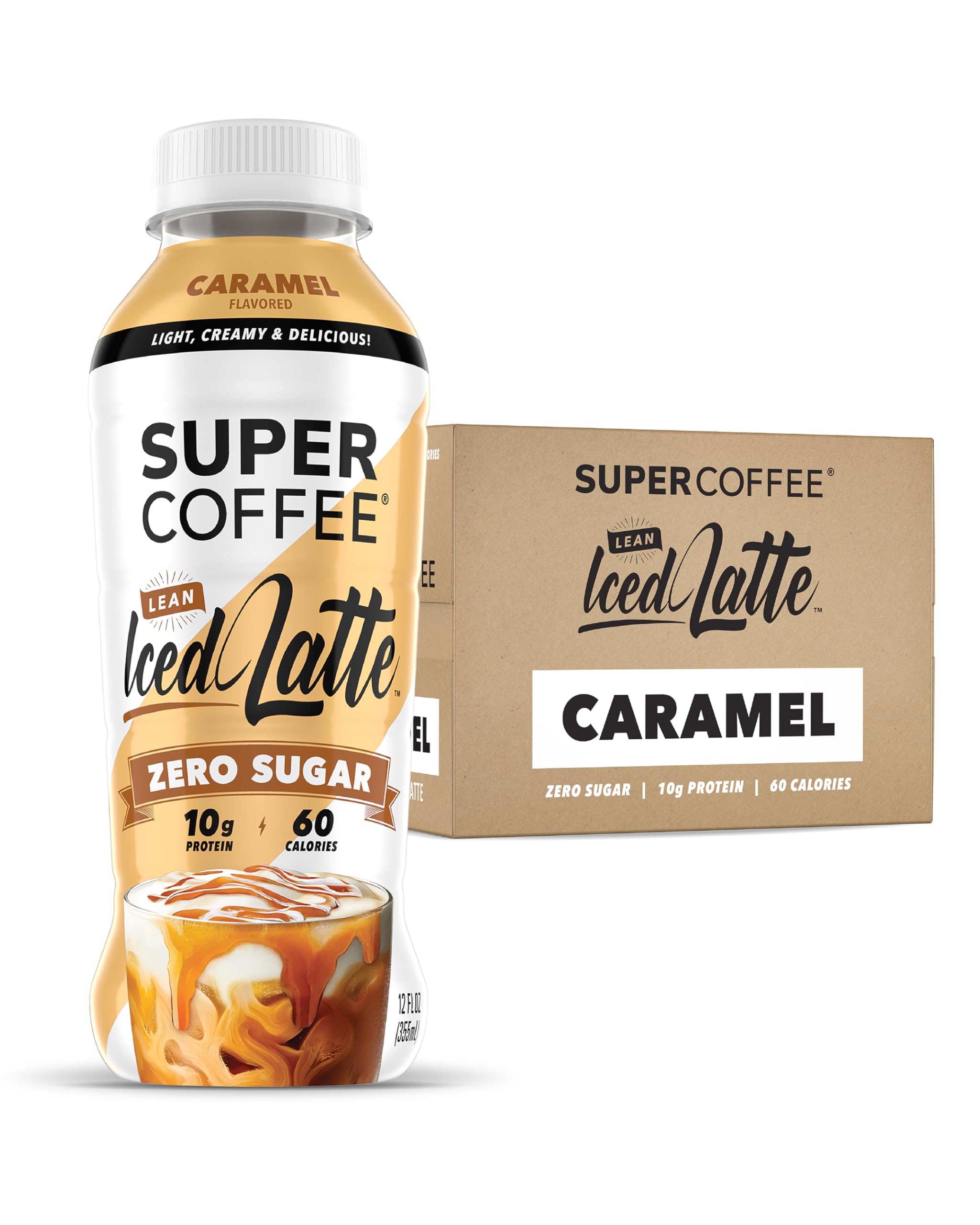 KITU , Iced Keto (0g Added Sugar, 10g Protein, 70 Calories) [Caramel] 12 Fl Oz, 12 Pack | Iced , Protein , Drinks, Smart - SoyFree GlutenFree