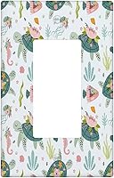 Vista 10 de Baby Turtle - Cubierta decorativa de pared para interruptor de luz de palanca de 1 banda, lindas tortugas subacuáticas, placa frontal eléctrica
