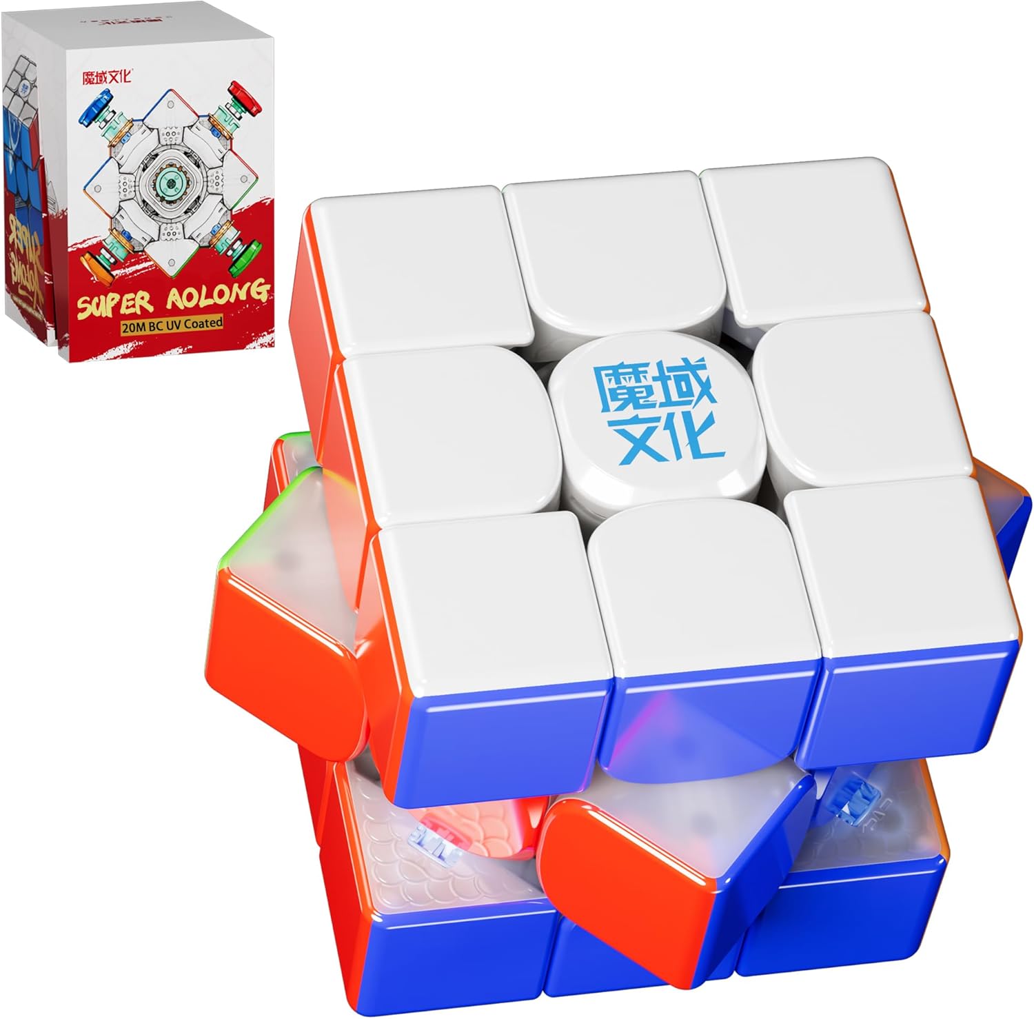 CuberShop Moyu Super AoLong UV Coated 3x3 Magnetic Speed Cube, Premium Professional Moyu Flagship Cube for Experts (20-Magnet Ball-Core MagLev, 100 Magnets), moyu AoLong V2 Pro for Cubing Enthusiast
