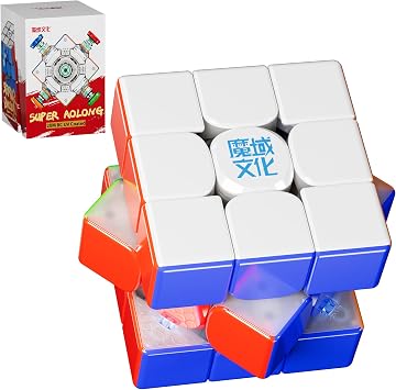 CuberShop Moyu Super AoLong UV Coated 3x3 Magnetic Speed Cube, Premium Professional Moyu Flagship Cube for Experts 20-Magnet Ball-Core MagLev, 100 Magnets, moyu AoLong V2 Pro for Cubing Enthusiast