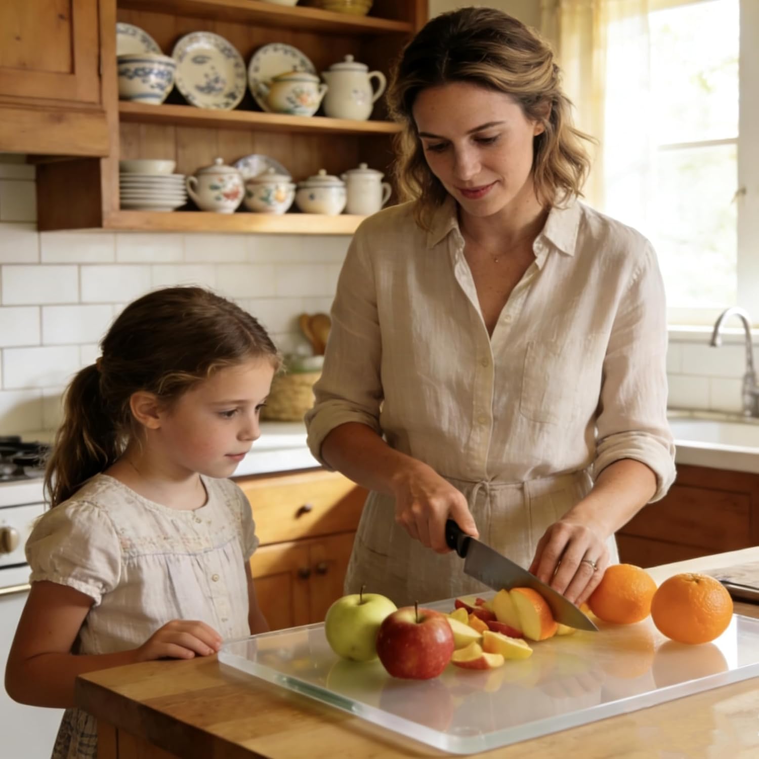 Acrylic Cutting Board With Waste Container And Counter Lip,17x13,Non-Slip Acrylic Countertop Cutting Board,Kitchen Prep,Perfect For Slicing Vegetables,Fruits,Meat And Bread