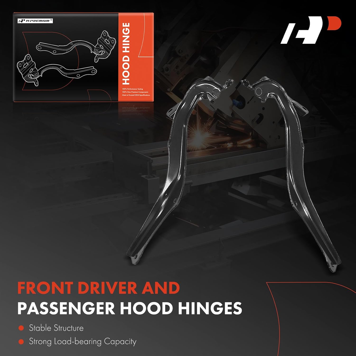 A-Premium Driver and Passenger Hood Hinges Compatible with Scion FR-S FRS 2013-2016 & Toyota 86 2017-2020, Set of 2 Front Left and Right Side Hood Hinges, Replace# SU00301400, SU00301399