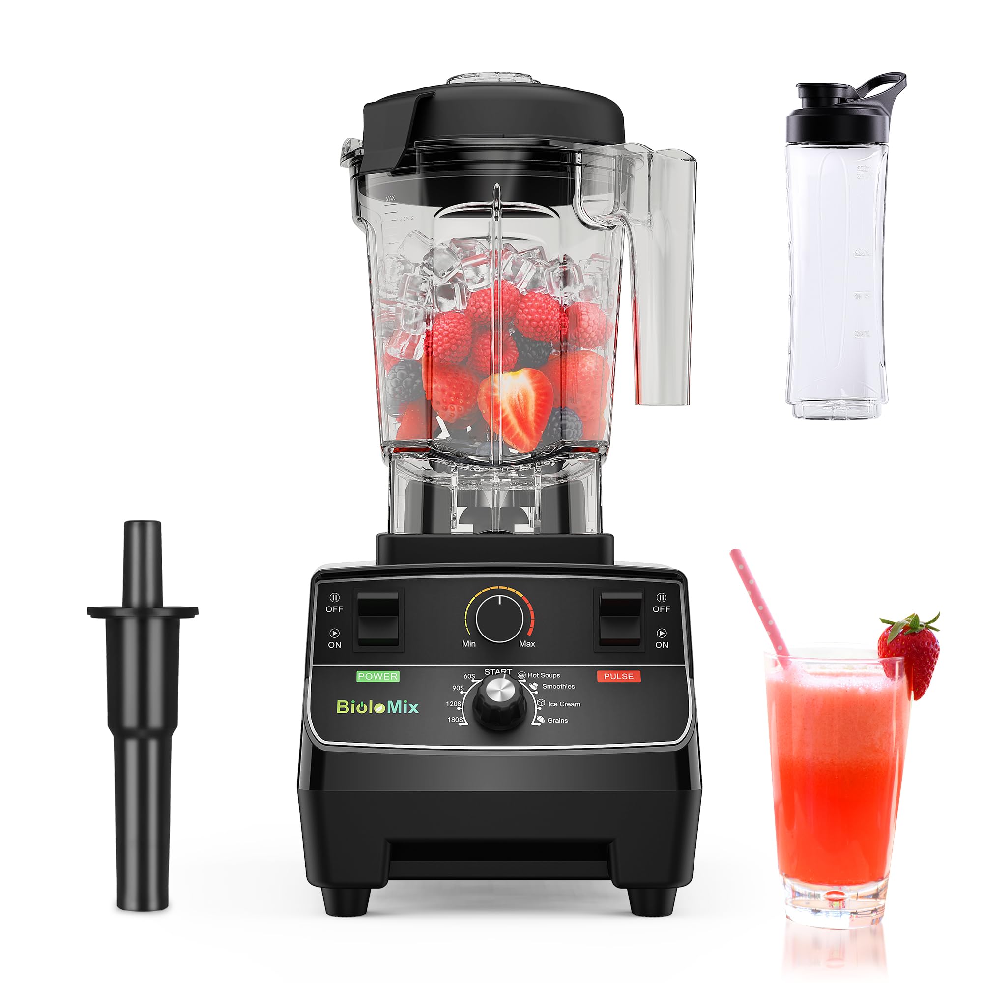 Biolomix Professional Blender 2200W,Smoothie Maker,4 Preset Smart IQ