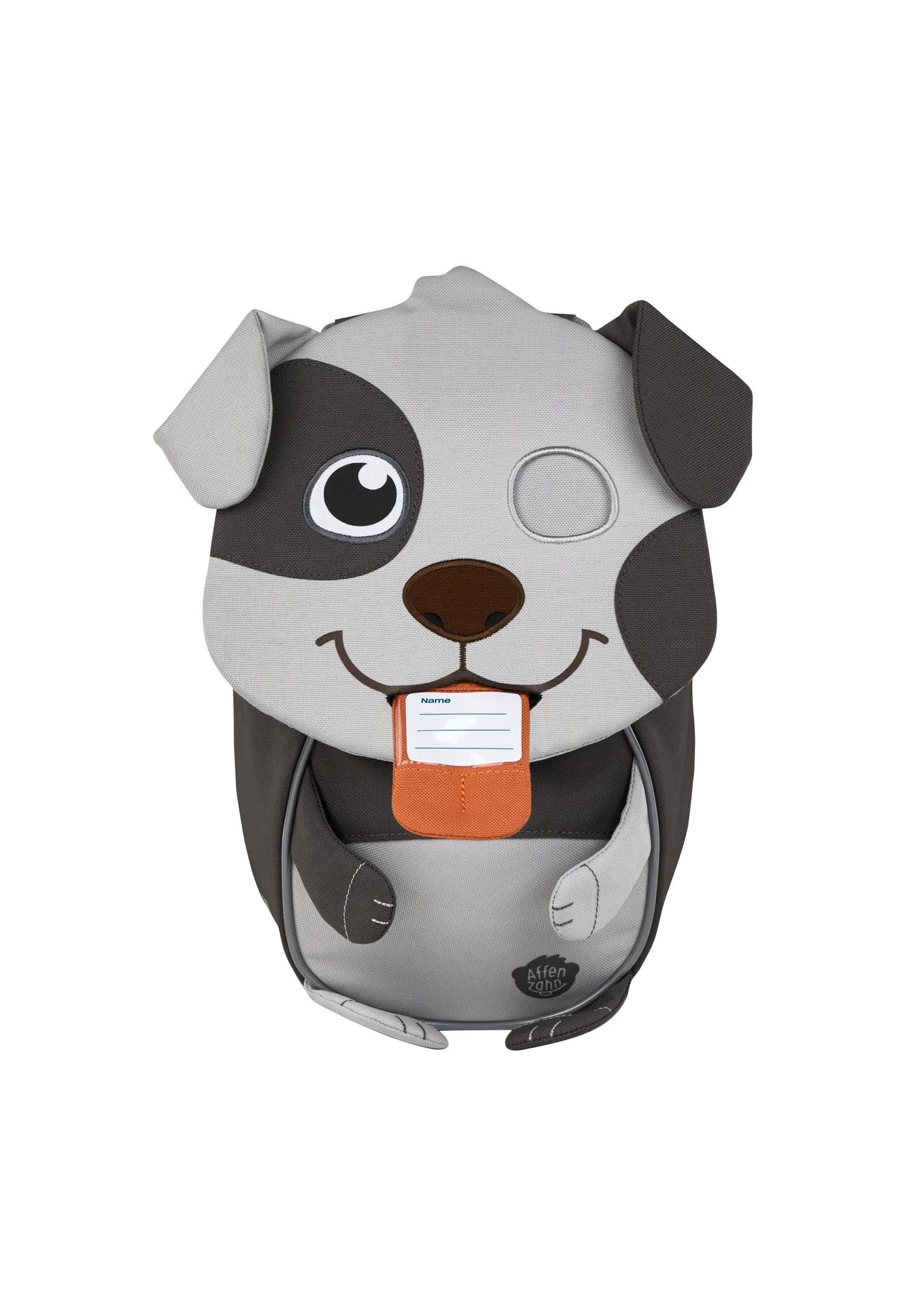 Affenzahn zaino per bambini Amico Piccolo Cane - Grigio | Ergonomico per bambini da 1 a 3 anni con dettagli riflettenti, linguetta e targhetta per il nome per l'asilo