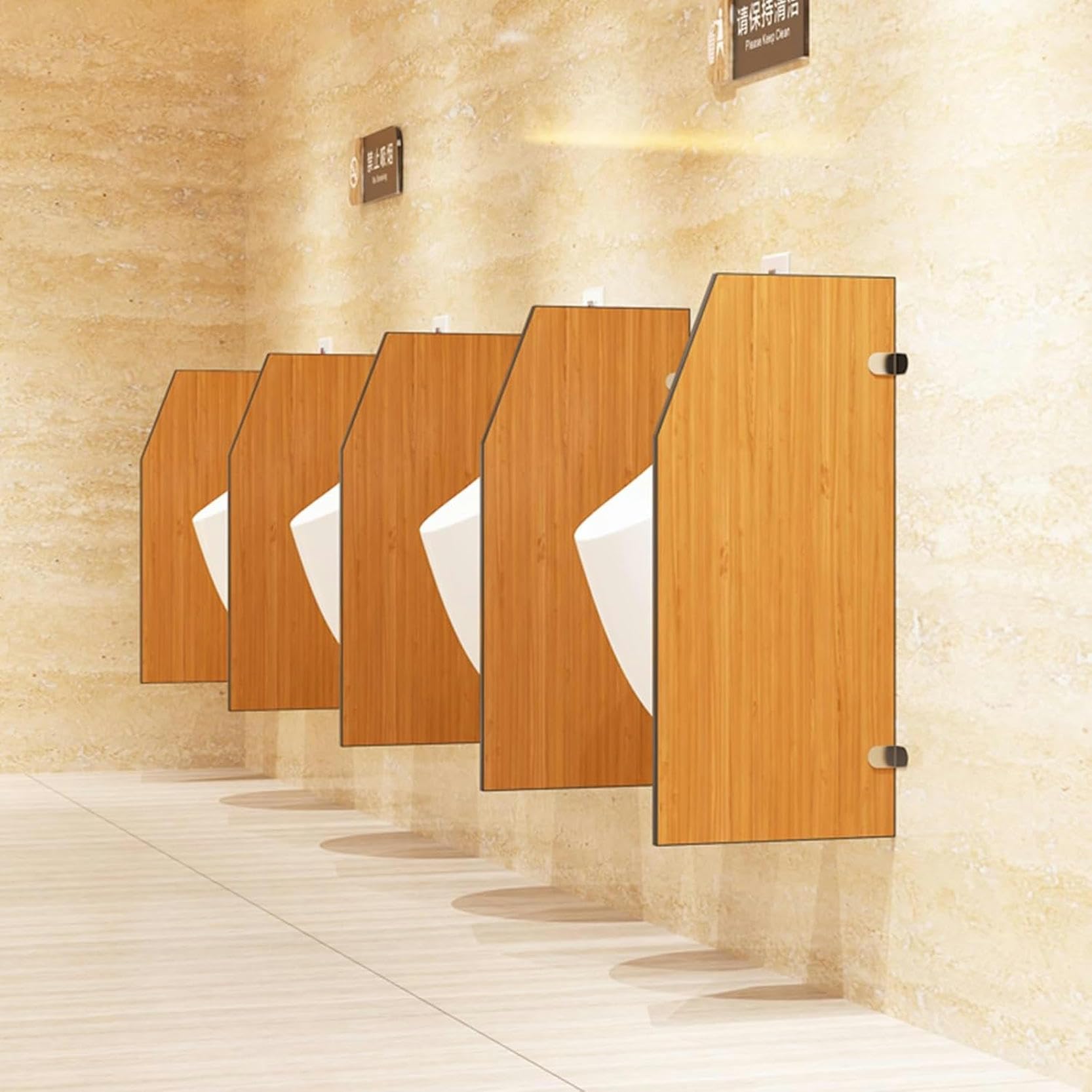 Mampara divisoria para urinarios Masculinos, Pantalla deflectora con herrajes de Acero Inoxidable, Separador de Pared para baños públicos, Ideal para hoteles, Estaciones y Bares.