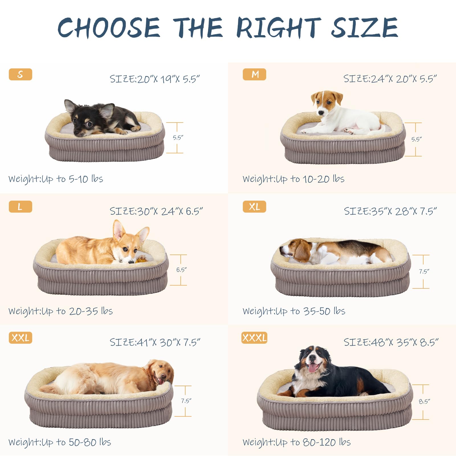 Cama ortopédica para Perros de Razas extragrandes, sofá Cama de Espuma de Alta Densidad con Forma de Caja de Huevos, Cama Ovalada, sofá Cama para Mascotas con Funda extraíble Lavable y Parte Inferior