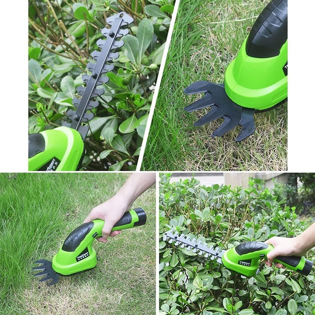 Ręczny Mała kosiarka do trawy wielofunkcyjna mała kosiarka do trawy zielonej maszyna do naprawy trawnika z baterią litową o dużej pojemności (Color : Green, Size : Battery*2)