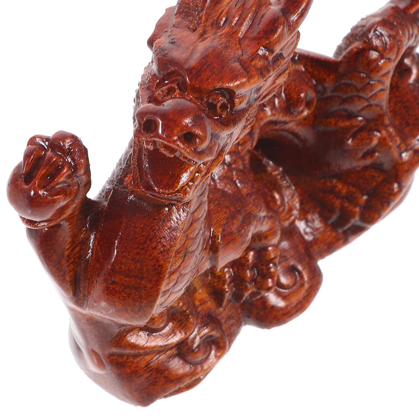 Baluue Chinesische Drachenfigur Aus Holz Fengshui-Drachenstatue 2024 Jahr des Drachen Skulptur Sammlerstücke Heimbüro Desktop-Dekoration Glücksgeschenke 10 cm