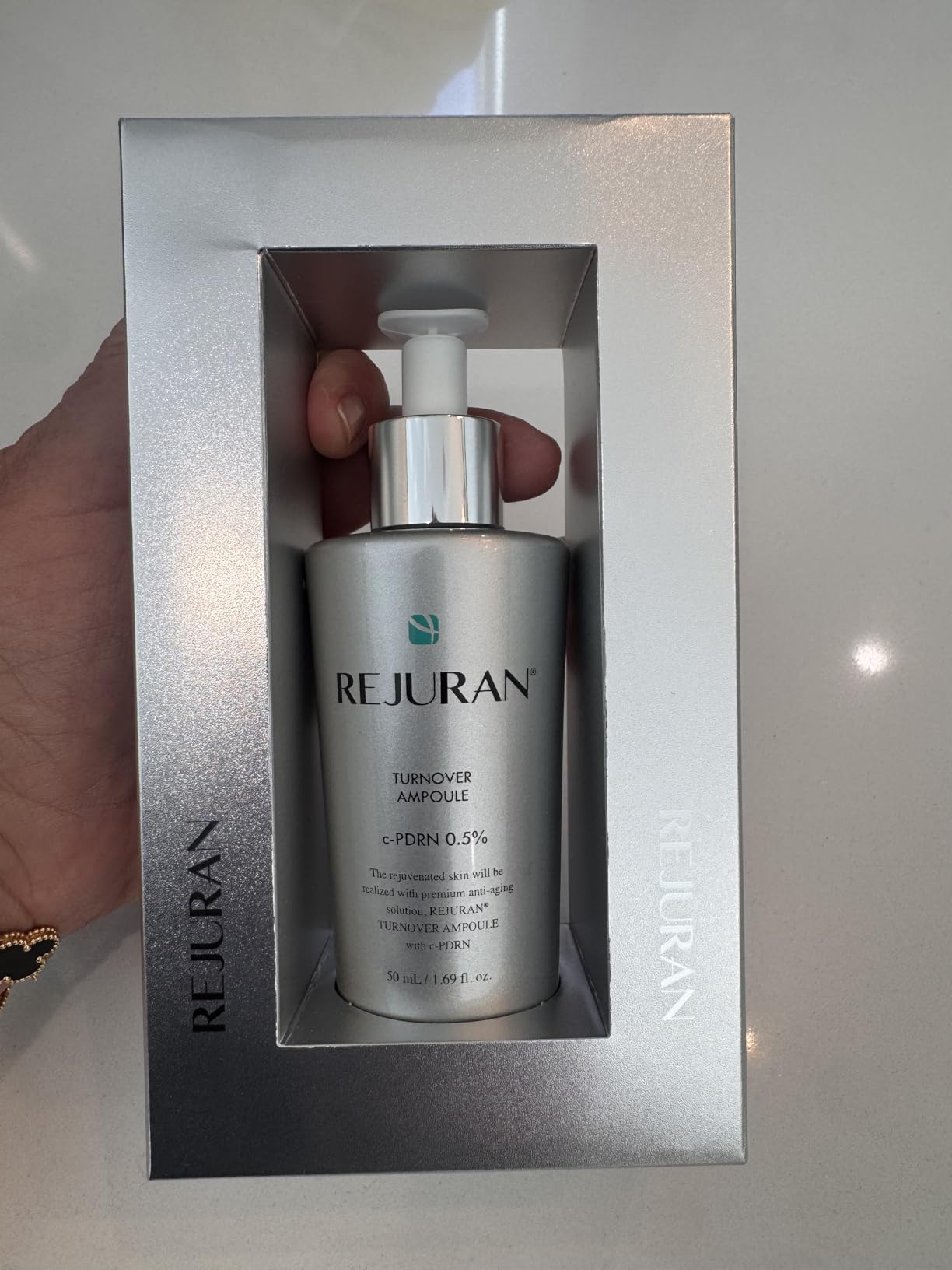 REJURAN® Dual Effect Ampoule, DOT DUAL c-PDRN® - Salmon DNA Face Serum for Deep Rejuvenation, Wrinkle Care, Firming, Skin Elasticity with Visible Anti-Aging Results. Korean Skincare (1.01 fl oz)