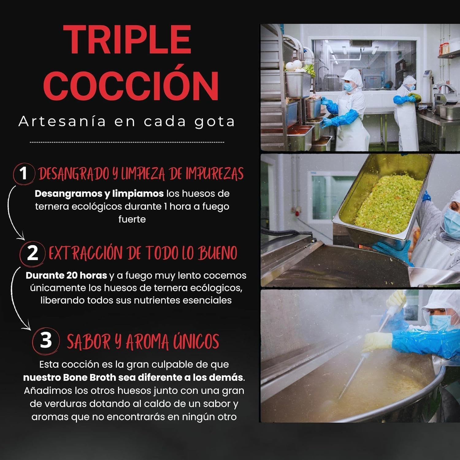 Caldo de Huesos Mama Ana Premium 10x500 ml Bone Broth 100% Natural Rico en Colágeno 12g Proteína 20g Triple Cocción