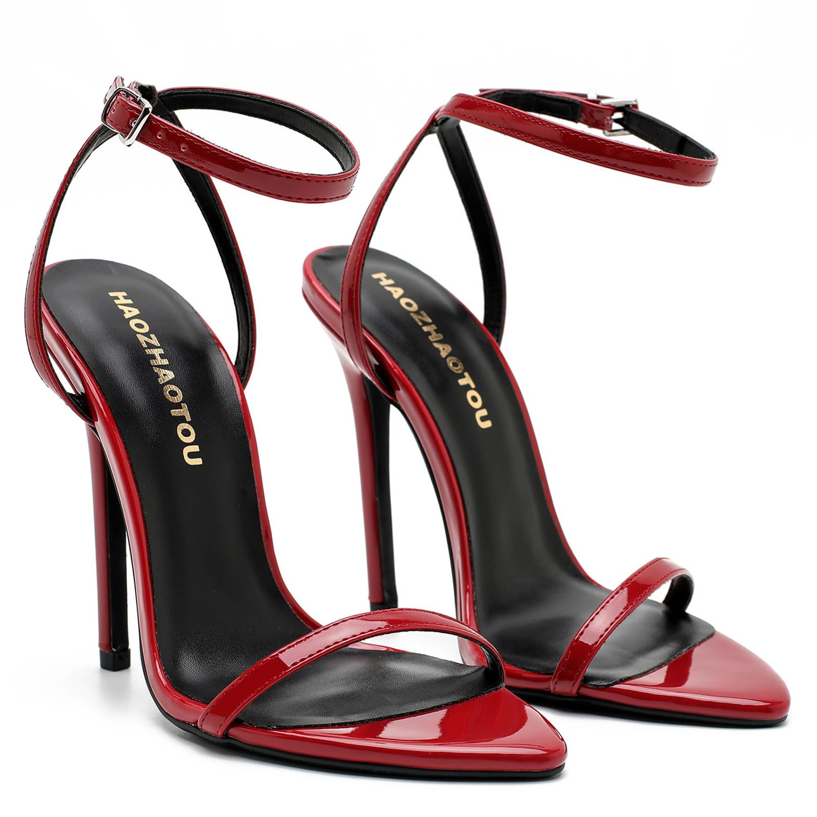 HAOZHAOTOU Womens Strappy Lace Up Heels Sexy Stiletto High Heeled Open Toe Strap Summer Dress Shoes