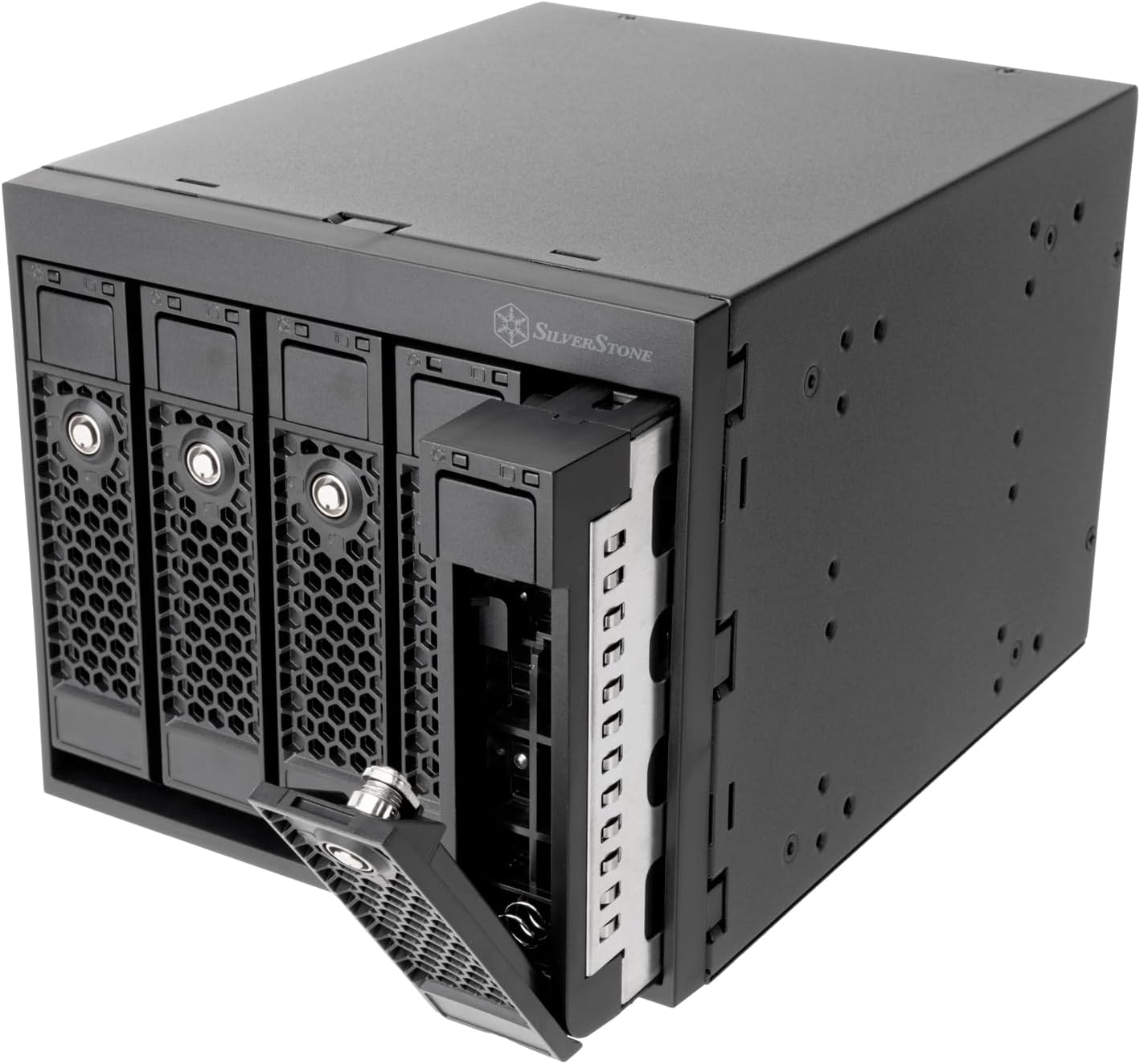 Silverstone Technology FS305-E All-Black Three 5.25" Device Bay to Five 3.5" SAS-12G / SATA 6Gbit/s Hot-swap Adapter Cage, SST-FS305B-E
